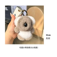 Porte-clés élégant et mignon en peluche PU, mini pendentif 3D portable pour sac à dos, voiture, clés, avec figurine douce et moelleuse d'ours koala