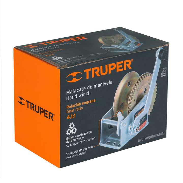 Truper MAW-54 argano manuale 540 kg capacità in acciaio manovella per applicazioni di gru