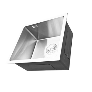 Vente directe usine – Évier de cuisine moderne en acier inoxydable, fait main, à cuve unique, design carré, du Vietnam - Product Image 1