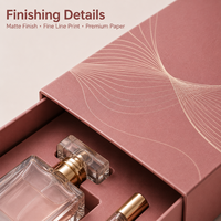Boîte cadeau de parfum de 50 ml haut de gamme, personnalisable avec logo, recyclable, emballage cosmétique artisanal, boîte à parfum avec tiroir