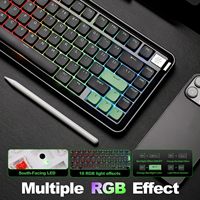 YUNZII L75 Düşük Profil Kablosuz Mekanik Klavye, %75 Taşınabilir, Üç Modlu Conta Yapısı, Özelleştirilebilir RGB Arkadan Aydınlatmalı Oyun Klavyesi