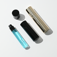 Botella de Perfume de Aluminio de 10 ml al por Mayor, Personalizable, con Tapa Magnética, Superficie Negra Dorada Brillante, Logotipo Personalizado OEM Disponible