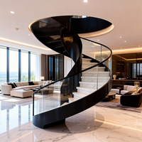 Escalier en colimaçon sur mesure en acier inoxydable avec main courante en fer, escalier rotatif moderne pour résidence intérieure, duplex, écologique