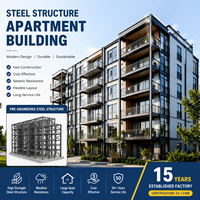 Immeuble d'appartements à ossature métallique fabriqué sur mesure, conception BIM 3D, résidence modulaire multifamiliale à faible coût