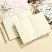 Cahier de couverture en tissu brodé A5 au design de tulipe jaune de luxe Offre Spéciale 100 feuilles de cuir avec reliure à coudre Style relié