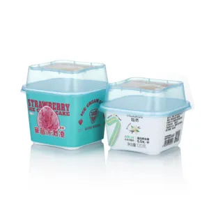 6oz 8oz 13oz 16oz pink ps pla plastic cups for ice cream with logo with lids ice cream cup container