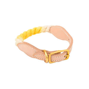 SinSky Macaron Arco Iris Gradiente Color Algodón Cuero Cuerda Hebilla de metal Durable Ajustable Gato Perro <span class=keywords><strong>Collar</strong></span> y Correa Set - Product Image 5