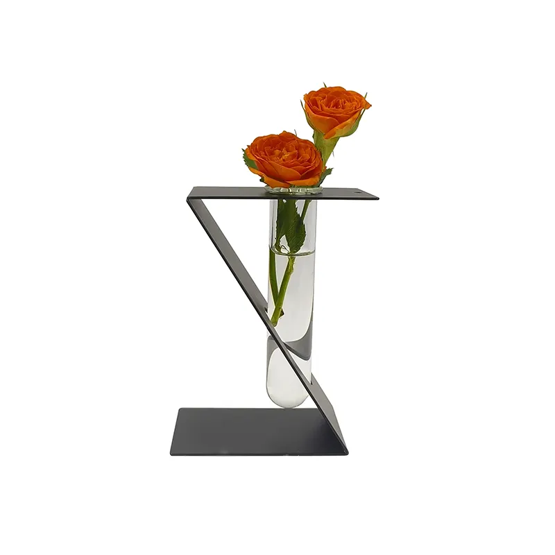 Jarrón de tubo de flores de Metal personalizado de alta calidad, superventas, soporte para decoración del hogar, jarrón para plantas y flores