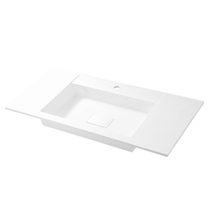 Ldow 36*18.9 inch bồn rửa duy nhất lưu vực Vanity đầu hiện đại cổ điển đương đại hình chữ nhật màu trắng cho khách sạn & biệt thự phòng tắm nhà vệ sinh - Product Image 6