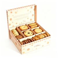 Boîte cadeau de pâtisserie personnalisée avec logo sur le couvercle et le fond, boîte en papier jaune avec séparateur pour beignets, macarons, biscuits