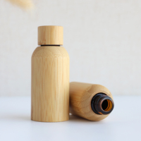 Botol Serum minyak esensial kaca bambu, botol Serum minyak esensial dengan penetes 18/410 15ml 30ml