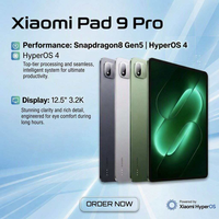 Tablet Xiao Mi Pad 9 Pro Baru 12.5" Layar LCD 3200*2136 144Hz Baterai 11000mAh Pengisian Daya 67W HyperOS 4.0 Tablet Android