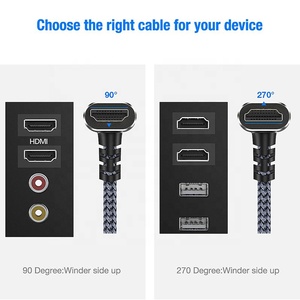 สาย <span class=keywords><strong>HDMI</strong></span> 2.0 แบบตัวผู้ต่อตัวผู้ ชุบทอง 24K หัวต่อแบบงอ 90 และ 270 องศา รองรับ 4K ความเร็วสูง สำหรับ<span class=keywords><strong>ทีวี</strong></span> - Product Image 2