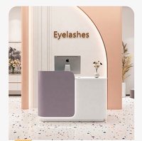 Caisse enregistreuse de salon de beauté moderne de haute qualité avec logo personnalisable, comptoir de réception de spa, petit comptoir de réception, salon