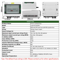 Boîtier de Combinaison Solaire Photovoltaïque CNLONQ OEM/ODM 3 Entrées 1 Sortie DC500V 3 Chaînes IP65 PC+ABS IEC pour Distribution et Protection