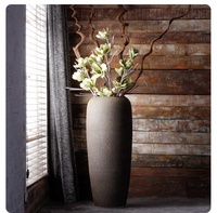 Vase à fleurs en céramique gris porcelaine, nouveau, grand sol à haute température, décoration artistique, intérieur et extérieur,