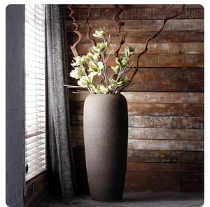 <span class=keywords><strong>Vase</strong></span> à fleurs en céramique gris porcelaine, nouveau, <span class=keywords><strong>grand</strong></span> sol à haute température, décoration artistique, intérieur et extérieur, - Product Image 5