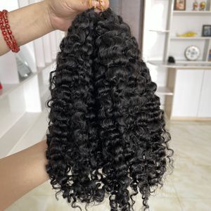 Extensiones de cabello humano natural listas para enviar, con ondas profundas, rizadas estilo birmano, afro, rizadas tipo Jerry, para crochet, trenzado, de alta calidad. - Product Image 1