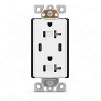 BAREP 20A Dual Typ-C USB Wandsteckdose 4,8A Intelligente Ladestation Manipulationsgeschützte Doppelsteckdose CETLus
