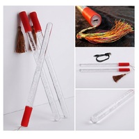Bâtons lumineux Dandiya en acrylique LED de qualité supérieure, allumage/extinction automatique, rechargeables par USB, 7 couleurs, pompons en soie, réutilisables, SÉCURITAIRES, durables