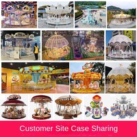 Carrousel de parc d'attractions intérieur extérieur à monnayeur Petit champ de foire Merry Go Round Kids 6 Seats Carrousel Horse for Children