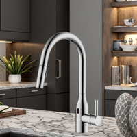 Robinet de cuisine moderne en acier inoxydable avec douchette extractible et fonction rotative – Design contemporain