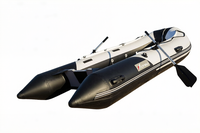 Bateau pneumatique pliable de 10 pieds avec accessoires complets, y compris pompe, sac et kit de réparation, adapté à 5 personnes.