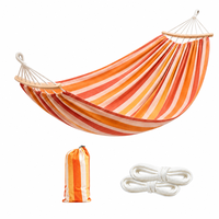 Hamac en toile rayé portable avec sac de transport, plage, voyage, randonnée, aventure en plein air, camping, hamac en toile