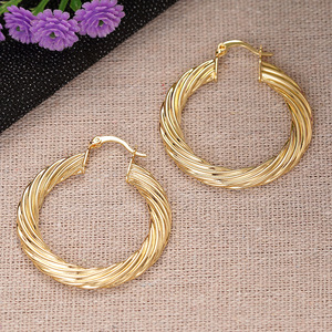 Pendientes de Aro con Textura Espiral para Mujer, Joyería de Moda - Product Image 6