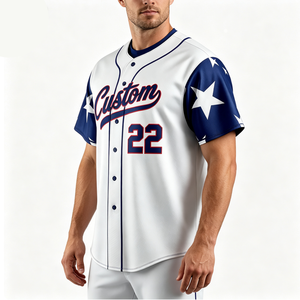 Jersey Baseball Kustom Berkualitas Tinggi, Tersedia Sublimasi dan Bordir, Pakaian Kaos Baseball - Product Image 1