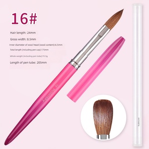 30%Kolinsky Acrylic Nail <b>Brush</b> 16 for Art <b>Brush</b> Metal Holder Factory Custom Nail Art Supplier - Product Image 4