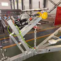 Remorque pour bateau en acier galvanisé à chaud Q355B, remorque pour bateau à double essieu, remorque pour bateau à base de rouleaux