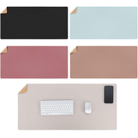 Tapis de bureau en cuir PU Tapis de souris de protection de table noir double face pour ordinateur portable