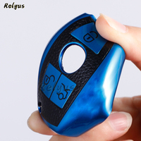 Étui de Clé de Voiture Télécommande en Cuir TPU de Haute Qualité pour Mercedes Benz W203 W204 W211 CLK C180 E200 AMG Classe C E S Accessoires Auto
