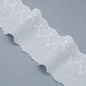 ホワイト8 CM花刺繍コットンレーストリム刺繍生地レーストリムドレス用 - Product Image 3