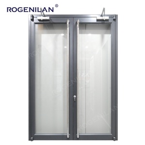 Portes battantes commerciales Rogenilan Shop Eingang en aluminium à double vitrage trempé pour extérieur KFC - Product Image 1