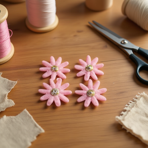 Ilan Flores - Apliques de Margaritas Rosas de 2.5cm, 6 Piezas, Decoración Artesanal - Product Image 3