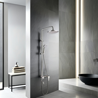Bouton de contrôle fonction mélangeur de douche bain et salle de bain ensemble de douche pluie avec robinet à bec cascade