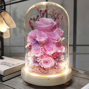 UKIQUEEN Rosa Vera Conservata Sotto Cupola di Vetro, Confezione <span class=keywords><strong>Regalo</strong></span> Rosa Eterna <span class=keywords><strong>per</strong></span> <span class=keywords><strong>Lei</strong></span> - Product Image 4