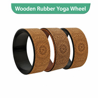 Rueda de Yoga de Corcho, Círculo de Yoga de Goma Personalizado, Rodillo para Flexiones de Espalda, 32x12.5cm