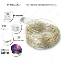 Guirlande lumineuse LED 3D USB étanche, petite, clignotante, à intensité variable, avec télécommande, boîte à piles, décoration de vacances suspendue, moderne