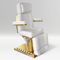Lit de beauté électrique blanc au design moderne avec 3 moteurs, table de massage réglable pour équipement de salon