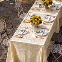 Tissu jacquard à motif damassé en gros, plusieurs couleurs disponibles pour la nappe de table de mariage et la décoration de banquet