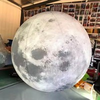 Ballon gonflable géant personnalisé avec éclairage LED, décoration extérieure, grande lune gonflable avec LED décoratives à l'hélium