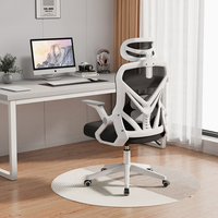 Chaise de bureau ergonomique moderne pivotante en maille avec accoudoirs rabattables et appui-tête pour usage domestique, hospitalier, scolaire et commercial
