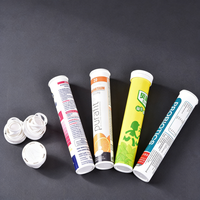 Tube d'emballage en PP de 45g pour bonbons effervescents, avec couvercle déshydratant en silice et impression par transfert thermique – Vente en gros usine