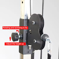 Équipement de fitness pour la maison, station de musculation murale en acier avec système de poulies double réglable, rack de musculation multifonctionnel 25KG