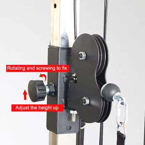 Gimnasio en casa, equipo de Fitness, estación de Cable de montaje en pared de Fitness <span class=keywords><strong>con</strong></span> sistema de doble polea ajustable, estante de gimnasio multifunción extraíble - Product Image 6