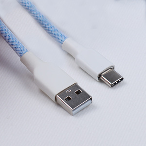 Naylon çift kollu USB C USB <span class=keywords><strong>Mini</strong></span> XLR sarmal kablo ile GX16 Aviator mekanik klavye için ayrılabilir bağlayıcı - Product Image 3