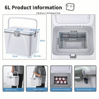 Glacière portable isotherme moderne et légère de 6 L pour le transport de vaccins, idéale pour les hôpitaux, les canettes, le vin, les aliments en extérieur, en matériau PP